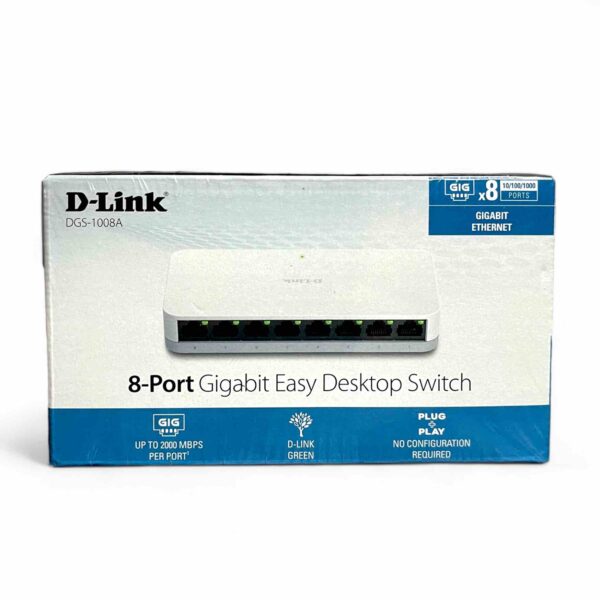 D-Link DGS-1008A 8-Port Gigabit Easy Desktop Switch - سوییچ 8 پورت دسکتاپ گیگابیتی دی لینک مدل DGS 1008A