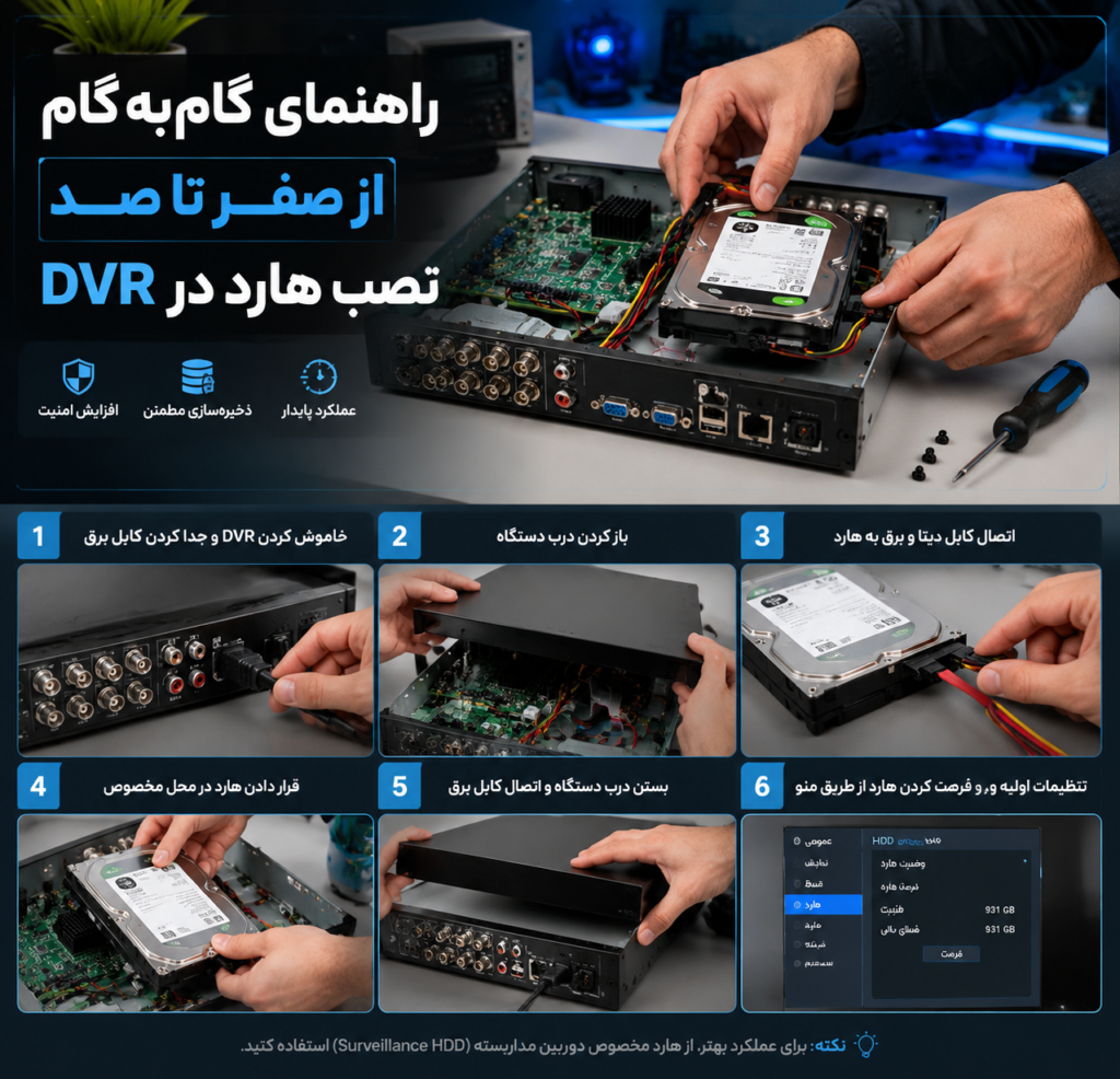 نصب هارد در DVR نصب هارد در DVR