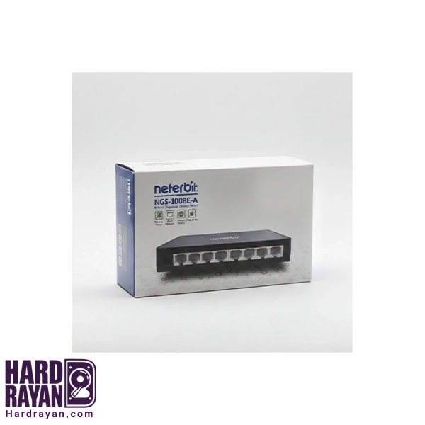 سوئیچ 8 پورت نتربیت مدل NGS-1008E-A 2 سوئیچ هشت پورت نتربیت مدل NGS-1008E-A هاردرایان